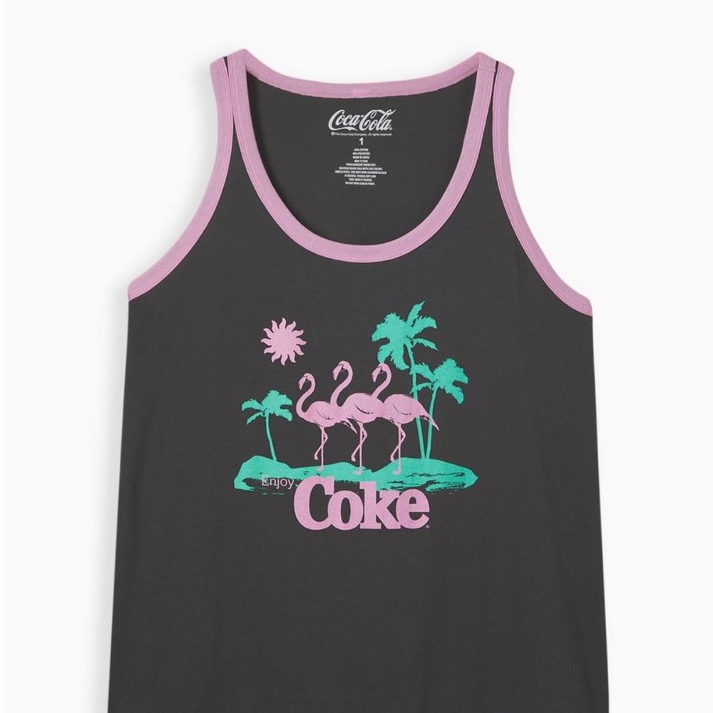 Torrid Ringer Coke Tank-Cotton Grey